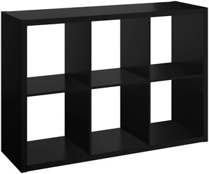 6 Cube Storage Shelf Organizer Bookshelf with Open Back, Vertical or Horizontal, Easy Assembly, Wood, Black Finish 6 Cube Storage Shelf Organizer Bookshelf with Open Back, Vertical or Horizontal, Easy Assembly, Wood, Black Finish