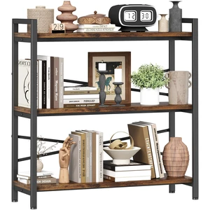 Book Shelf, 3 Tier Bookshelf 31.49" Width, Book Shelf Storage and Organization, Wooden and Metal Industrial Bookcase, Large Book Shelves for Home Living Room Bedroom Office Storage(Vintage) Book Shelf, 3 Tier Bookshelf 31.49" Width, Book Shelf Storage and Organization, Wooden and Metal Industrial Bookcase, Large Book Shelves for Home Living Room Bedroom Office Storage(Vintage)