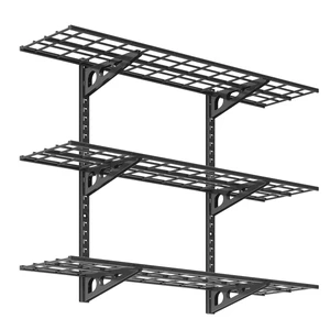 3-Tier 1x4ft Garage Storage Wall Shelving, Height Adjustable | 12x48inch per Shelf Garage Floating Shelves, Heavy Duty Wall Mounted Shelve, 600lbs Weight Capacity, Black, Classic Series 3-Tier 1x4ft Garage Storage Wall Shelving, Height Adjustable | 12x48inch per Shelf Garage Floating Shelves, Heavy Duty Wall Mounted Shelve, 600lbs Weight Capacity, Black, Classic Series
