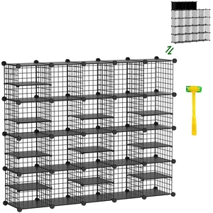 Wire Cube Storage Organizer, 20 Cubes Converted into 23 Cubes, Sturdy Metal Grids Storage Shelf Closet Shelving Units and Storage, Shelves for Bedroom LIvingroom Office Wire Cube Storage Organizer, 20 Cubes Converted into 23 Cubes, Sturdy Metal Grids Storage Shelf Closet Shelving Units and Storage, Shelves for Bedroom LIvingroom Office