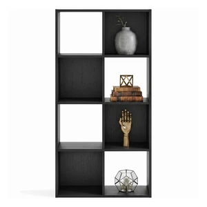 8 Cube Storage Organizer, Black Bookcase | Engineered wood and decorative laminate, Dual-position vertical or horizontal setup, Fits 10.5-inch bins, Langdrew Series 8 Cube Storage Organizer, Black Bookcase | Engineered wood and decorative laminate, Dual-position vertical or horizontal setup, Fits 10.5-inch bins, Langdrew Series