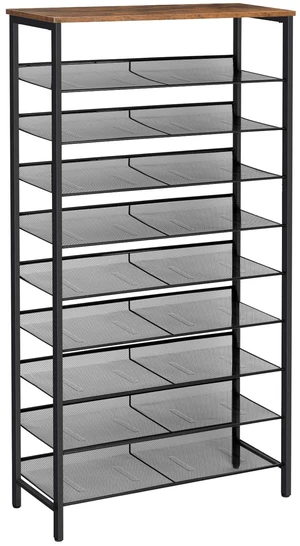 Shoe Rack for Entryway, 10-Tier Shoe Shelf, Large Capacity Shoe Storage Organizer for 27-30 Pairs of Shoes, Front Door Entrance, Hallway, Closet, Space Saver, Rustic Brown and Black BF110XJ01 Shoe Rack for Entryway, 10-Tier Shoe Shelf, Large Capacity Shoe Storage Organizer for 27-30 Pairs of Shoes, Front Door Entrance, Hallway, Closet, Space Saver, Rustic Brown and Black BF110XJ01