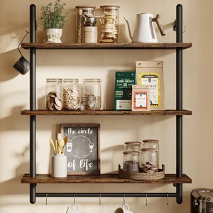 3 Tier Industrial Pipe Shelving, Floating Book Shelves for Wall, Storage Hanging Shelves with Towel Bar for Bathroom Organizer Bedroom Kitchen Plants Office. 31.5 Inch Rustic Brown 3 Tier Industrial Pipe Shelving, Floating Book Shelves for Wall, Storage Hanging Shelves with Towel Bar for Bathroom Organizer Bedroom Kitchen Plants Office. 31.5 Inch Rustic Brown