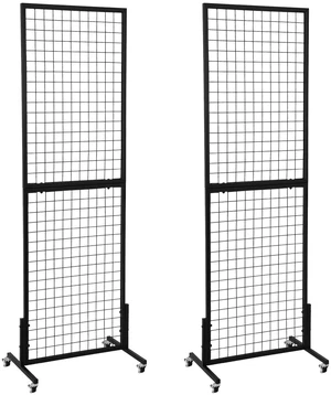 2 Packs 1.8' x 5.7' Grid Wall Panels Standing Wire Grid, Display Rack with T-Base Wheels Freestanding Gridwall Panel Tower for Shows, Black 2 Packs 1.8' x 5.7' Grid Wall Panels Standing Wire Grid, Display Rack with T-Base Wheels Freestanding Gridwall Panel Tower for Shows, Black