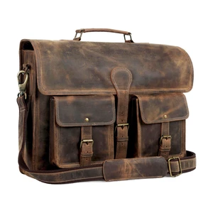 18 Inch Leather Briefcase Laptop Messenger Bag for Men & Women 18 Inch Leather Briefcase Laptop Messenger Bag for Men & Women