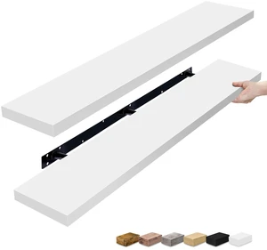 Floating Shelves for Wall Storage (55 Inch, 2 Pack, White) | Clean display for home accents, books and collectibles; hidden brackets suit bathrooms, bedrooms and kitchens. Floating Shelves for Wall Storage (55 Inch, 2 Pack, White) | Clean display for home accents, books and collectibles; hidden brackets suit bathrooms, bedrooms and kitchens.