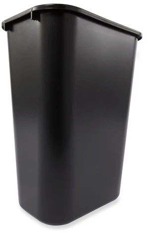 Deskside Wastebasket/Trash Can, 10.25-Gallon/41-Quart, Black, Plastic, Garbage Can for Home/Office, Fits Under Desk/Sink/Cabinet, Pack of 4 Deskside Wastebasket/Trash Can, 10.25-Gallon/41-Quart, Black, Plastic, Garbage Can for Home/Office, Fits Under Desk/Sink/Cabinet, Pack of 4