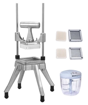 Commercial Vegetable Chopper & Food Dicer, Heavy Duty Vegetable Cutter with 1/4" & 3/8" Stainless Steel Blades, Manual Onion Potato Pepper Dicer for Restaurant Kitchen Food Prep Commercial Vegetable Chopper & Food Dicer, Heavy Duty Vegetable Cutter with 1/4" & 3/8" Stainless Steel Blades, Manual Onion Potato Pepper Dicer for Restaurant Kitchen Food Prep