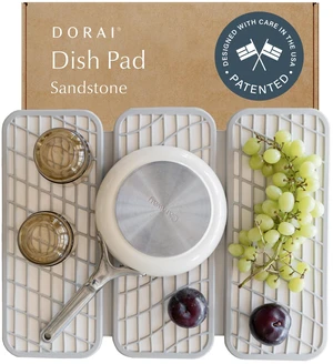 Home Dish Pad - Collapsable Stone Dish Drying Mat with Diatomaceous Earth for Quick Drying - Ultra Absorbent - Encased in Silicone - Eco-Friendly, Foldable - Original 19.9"x15.2" Sandstone Home Dish Pad - Collapsable Stone Dish Drying Mat with Diatomaceous Earth for Quick Drying - Ultra Absorbent - Encased in Silicone - Eco-Friendly, Foldable - Original 19.9"x15.2" Sandstone