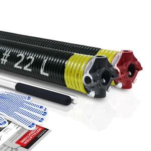 Pair of 2" Garage Door Torsion Springs Set with Non-Slip Winding Bar & Gloves,High Precision Electrophoresis Black Coated, for Replacement & Installation, MIN 16,000 Cycles (0.207x2''x22'') Pair of 2" Garage Door Torsion Springs Set with Non-Slip Winding Bar & Gloves,High Precision Electrophoresis Black Coated, for Replacement & Installation, MIN 16,000 Cycles (0.207x2''x22'')
