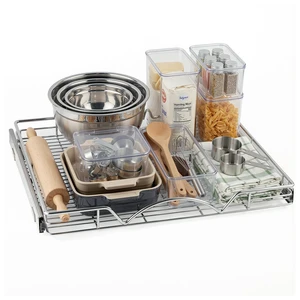Pull Out Cabinet Organizer, 26W x 21D Cabinet Drawer | Heavy-Duty Caddy, Lifetime Limited Warranty, Steel Metal Cabinet Drawers, Chrome Pull Out Cabinet Organizer, 26W x 21D Cabinet Drawer | Heavy-Duty Caddy, Lifetime Limited Warranty, Steel Metal Cabinet Drawers, Chrome