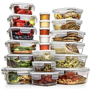 35 Pc Set Glass Food Storage Containers with Lids - Meal Prep Airtight Bento Boxes BPA-Free 100% Leak Proof (15 lids,15 glass & 5 Plastic Sauce/Dip Containers) 35 Pc Set Glass Food Storage Containers with Lids - Meal Prep Airtight Bento Boxes BPA-Free 100% Leak Proof (15 lids,15 glass & 5 Plastic Sauce/Dip Containers)
