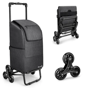 2-in-1 Stair Climbing Grocery Cart, 300LB Shopping Cart, Black | 60L Capacity, Removable Waterproof Bag, Compact Folding, for Groceries and Laundry 2-in-1 Stair Climbing Grocery Cart, 300LB Shopping Cart, Black | 60L Capacity, Removable Waterproof Bag, Compact Folding, for Groceries and Laundry