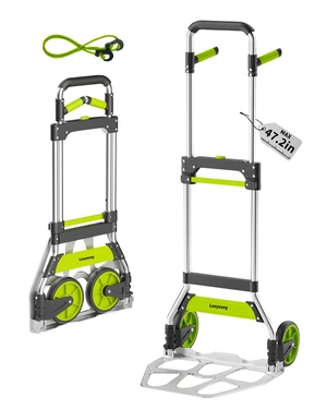 Folding Hand Truck and Dolly,309 lb Capacity Aluminum Portable Cart with Telescoping Handle and PP+EVA Wheels Folding Hand Truck and Dolly,309 lb Capacity Aluminum Portable Cart with Telescoping Handle and PP+EVA Wheels
