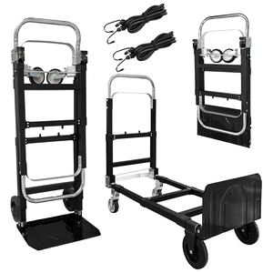 3 in 1 Folding Hand Truck, 600Lbs Capacity, Heavy Duty Collapsible Cart with Retractable Handle and 4 Rubber Wheels, Moving Dolly for Moving Home, Office, Food Service, Shopping Mall, Warehouse 3 in 1 Folding Hand Truck, 600Lbs Capacity, Heavy Duty Collapsible Cart with Retractable Handle and 4 Rubber Wheels, Moving Dolly for Moving Home, Office, Food Service, Shopping Mall, Warehouse