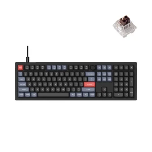 V6 Wired Custom Mechanical Keyboard Knob Version, Full-size QMK/VIA Programmable Macro with Hot-swappable K Pro Brown Switch Compatible with Mac Windows Linux Black (Non-Transparent) V6 Wired Custom Mechanical Keyboard Knob Version, Full-size QMK/VIA Programmable Macro with Hot-swappable K Pro Brown Switch Compatible with Mac Windows Linux Black (Non-Transparent)