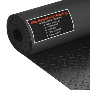 Garage Floor Roll, 4 x 20 ft Garage Flooring Mat, 3 mm Thickened Rubber Diamond Plate Floor Protector Mat, Non-Slip, Wear-Resist, Waterproof, Easy to Clean for Warehouse, Gyms,Trailer, Black Garage Floor Roll, 4 x 20 ft Garage Flooring Mat, 3 mm Thickened Rubber Diamond Plate Floor Protector Mat, Non-Slip, Wear-Resist, Waterproof, Easy to Clean for Warehouse, Gyms,Trailer, Black