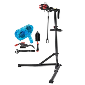 Bike Repair Stand with Cleaner, Shop Home Bicycle Mechanic Maintenance Rack | Welded Head Height Adjustable for EBIKE Mountain Bikes and Road Bikes Bike Repair Stand with Cleaner, Shop Home Bicycle Mechanic Maintenance Rack | Welded Head Height Adjustable for EBIKE Mountain Bikes and Road Bikes