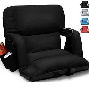 Wide Stadium Seats With Back Support, Exclusive "Sofa Style" Design Extra Thick Bleacher Chairs With Back and Cushion, 6 Reclining Positions - Ultimate Comfort for Sports Events (Black, 22.5") Wide Stadium Seats With Back Support, Exclusive "Sofa Style" Design Extra Thick Bleacher Chairs With Back and Cushion, 6 Reclining Positions - Ultimate Comfort for Sports Events (Black, 22.5")