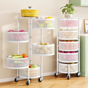 5-Tier Fruit and Vegetable Basket Bowls for Kitchen, Rotating, White | Metal Top Lid, Rolling Storage Rack Cart for Potato, Onion &Fruit, Large Wire Basket Organizer for Kitchen Counter, Pantry 5-Tier Fruit and Vegetable Basket Bowls for Kitchen, Rotating, White | Metal Top Lid, Rolling Storage Rack Cart for Potato, Onion &Fruit, Large Wire Basket Organizer for Kitchen Counter, Pantry