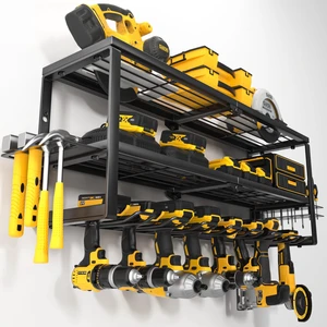 Heavy Duty Power Tool Organizer Wall Mount, Cordless Drill Hanger Storage Rack, Battery Tools Holder with Charging Station Shelf for Garage Organization, Workshop, Pegboard, Shed - 32 Inch 8 Slots Heavy Duty Power Tool Organizer Wall Mount, Cordless Drill Hanger Storage Rack, Battery Tools Holder with Charging Station Shelf for Garage Organization, Workshop, Pegboard, Shed - 32 Inch 8 Slots