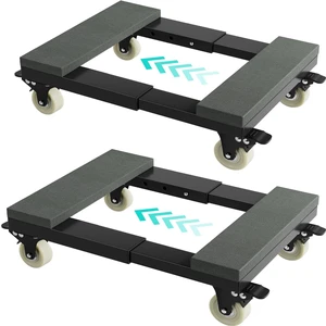 Heavy Duty Moving Furniture Dolly Set of 2, Adjustable Mover Cart | Metal Moving Dollies with 4 Locking 360° Swivel Wheels, Adjustable Frame & Wooden Padded Top for Home Office Heavy Appliances Heavy Duty Moving Furniture Dolly Set of 2, Adjustable Mover Cart | Metal Moving Dollies with 4 Locking 360° Swivel Wheels, Adjustable Frame & Wooden Padded Top for Home Office Heavy Appliances