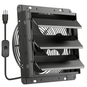 10 Inch Shutter Exhaust Fan, 647CFM Quiet Garage Exhaust Fan with 8 Foot Long ON/OFF Switch Cable for Chicken Coop, Shed, Basement, Gable, Kitchen, Attic Ventilation Use, Black 10 Inch Shutter Exhaust Fan, 647CFM Quiet Garage Exhaust Fan with 8 Foot Long ON/OFF Switch Cable for Chicken Coop, Shed, Basement, Gable, Kitchen, Attic Ventilation Use, Black