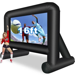 16 Feet Inflatable Movie Screen Outdoor, Indoor Projection Screen | Blow Up Screen, With Air Blower, Tie-Downs and Storage Bag, Easy Set up, Backyard Movie Night, Theme Party, Celebrations 16 Feet Inflatable Movie Screen Outdoor, Indoor Projection Screen | Blow Up Screen, With Air Blower, Tie-Downs and Storage Bag, Easy Set up, Backyard Movie Night, Theme Party, Celebrations