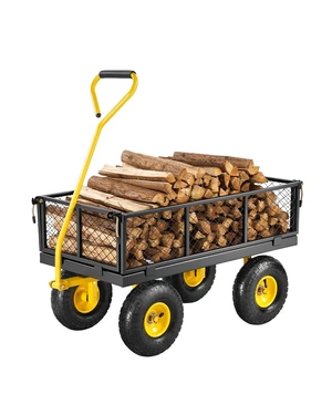 500lbs Steel Garden Cart Heavy Duty Metal Utility Garden Wagon | 10" All Terrain Tires, Metal Mesh Removable Sides, 180° Rotating Handle For Yard Patio Garden Outdoor Use 500lbs Steel Garden Cart Heavy Duty Metal Utility Garden Wagon | 10" All Terrain Tires, Metal Mesh Removable Sides, 180° Rotating Handle For Yard Patio Garden Outdoor Use