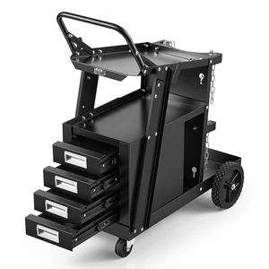 Welding Cart, 2-Tier 4 Drawers Welder Cart 265 LBS Weight Capacity | with 360° Swivel Wheels, Tank Storage Safety Chains, Heavy Duty Rolling MIG Welder Cart for Mig Welder and Plasma Cutter Welding Cart, 2-Tier 4 Drawers Welder Cart 265 LBS Weight Capacity | with 360° Swivel Wheels, Tank Storage Safety Chains, Heavy Duty Rolling MIG Welder Cart for Mig Welder and Plasma Cutter