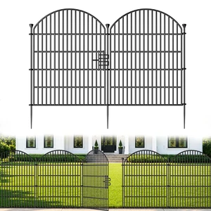 No Dig Garden Fence Panels, Dog Fence Outdoor for Yard, 12 Pack with Gate | 32in(H) x 29ft(L) Rustproof Metal Animal Barrier for Rabbits & Flowers, Decorative Temporary Fencing for Patio, RV No Dig Garden Fence Panels, Dog Fence Outdoor for Yard, 12 Pack with Gate | 32in(H) x 29ft(L) Rustproof Metal Animal Barrier for Rabbits & Flowers, Decorative Temporary Fencing for Patio, RV