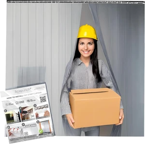 Clear Kit PVC Smooth Plastic Strip Door Curtain 6x7 ft. (72x84.2 in) Standard Clear Waterproof Commercial Walk in Freezers Warehouse Garage Gate Doorway Clean Rooms Heavy Duty Vinyl 1173 Clear Kit PVC Smooth Plastic Strip Door Curtain 6x7 ft. (72x84.2 in) Standard Clear Waterproof Commercial Walk in Freezers Warehouse Garage Gate Doorway Clean Rooms Heavy Duty Vinyl 1173
