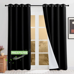 Soundproof Curtains Thermal Insulated 100% Blackout 4 Layers | Anti-dust with Melt-Blown Triple Layer Noise Reducing Drapes for Bedroom Nursery Living Room, W52 x L84, Black, 2 Panels Soundproof Curtains Thermal Insulated 100% Blackout 4 Layers | Anti-dust with Melt-Blown Triple Layer Noise Reducing Drapes for Bedroom Nursery Living Room, W52 x L84, Black, 2 Panels