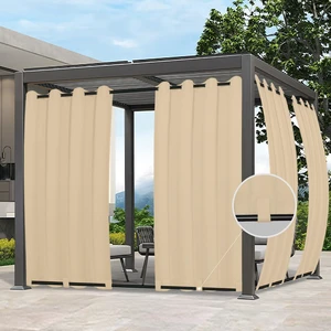 Outdoor Curtains for Patio 6 Panels, 54x96 inch, Beige | Waterproof, Windproof, Weatherproof Privacy Outdoor Curtains for Cabanas Porches and Pergolas, Grommet Top and Tab Bottom Outdoor Curtains for Patio 6 Panels, 54x96 inch, Beige | Waterproof, Windproof, Weatherproof Privacy Outdoor Curtains for Cabanas Porches and Pergolas, Grommet Top and Tab Bottom