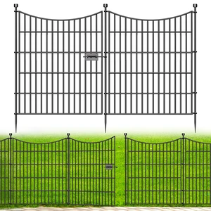 No Dig Dog Fence Outdoor for Yard with Gate, 32 in(H) X 23.6 ft(L) | 10 Panels Decorative Garden Fence Animal Barrier, Rustproof Metal Wire Garden Edging and Borders, Temporary Fencing Stakes No Dig Dog Fence Outdoor for Yard with Gate, 32 in(H) X 23.6 ft(L) | 10 Panels Decorative Garden Fence Animal Barrier, Rustproof Metal Wire Garden Edging and Borders, Temporary Fencing Stakes