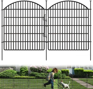 10 Panels Garden Fence Animal Barrier with Lock, 33in (H) x 24ft (L) Dog Fences Outdoor for Yard No Dig Rustproof Decorative Tall Metal Panel Border Rabbits Temporary Ground Stakes Fencing 10 Panels Garden Fence Animal Barrier with Lock, 33in (H) x 24ft (L) Dog Fences Outdoor for Yard No Dig Rustproof Decorative Tall Metal Panel Border Rabbits Temporary Ground Stakes Fencing