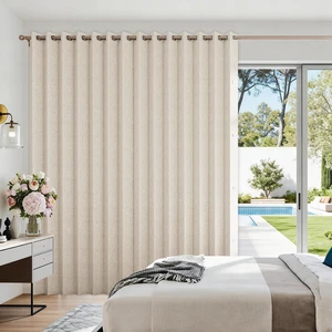 Accordion Door Curtains for Doorways, Curtain Door for Privacy Use, Fabric Curtain Panel, 1 Panel, W120 x L96, Sand Accordion Door Curtains for Doorways, Curtain Door for Privacy Use, Fabric Curtain Panel, 1 Panel, W120 x L96, Sand