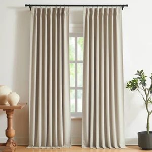 Sand Pinch Pleated Full Blackout Curtains Linen Blended Room Darkening Window Curtains 102 inch for Living Room Bedroom Thermal Insulated Pinch Pleat Drapes with Hooks 40" Wx102 Lx2 Sand Pinch Pleated Full Blackout Curtains Linen Blended Room Darkening Window Curtains 102 inch for Living Room Bedroom Thermal Insulated Pinch Pleat Drapes with Hooks 40" Wx102 Lx2