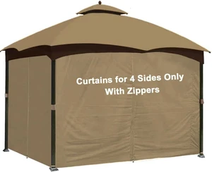 10' x 12' Gazebo Privacy Curtain Set for Lowe's Allen Roth 10X12 Gazebo Model #GF-12S004B-1 / GF-12S004BTO/ TPGAZ17-002,Beige 10' x 12' Gazebo Privacy Curtain Set for Lowe's Allen Roth 10X12 Gazebo Model #GF-12S004B-1 / GF-12S004BTO/ TPGAZ17-002,Beige