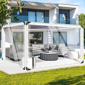 Heavy Duty Clear Vinyl Tarp 10x16 ft, PVC Outdoor Curtain, 15 Mil | Clear Vinyl Tarpaulin, Grommets, Waterproof, UV Resistant, Tear Resistant, Cold Resistant, Windproof, 3.04 x 4.87 m Heavy Duty Clear Vinyl Tarp 10x16 ft, PVC Outdoor Curtain, 15 Mil | Clear Vinyl Tarpaulin, Grommets, Waterproof, UV Resistant, Tear Resistant, Cold Resistant, Windproof, 3.04 x 4.87 m