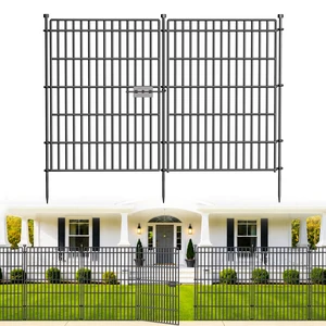 No Dig Garden Fence, Dog Fencing Outdoor for Yard, 10 Panels with Gate | 34in(H) × 22.5ft(L) Rustproof Metal Animal Barrier Fence for Gardens, Patios and Decorative Flower Beds, Temporary Fencing No Dig Garden Fence, Dog Fencing Outdoor for Yard, 10 Panels with Gate | 34in(H) × 22.5ft(L) Rustproof Metal Animal Barrier Fence for Gardens, Patios and Decorative Flower Beds, Temporary Fencing
