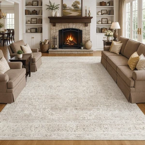8x10 Washable Beige Neutral Vintage Soft Area Rug for Living Room | Cream Distressed Oriental Retro Traditional Floral Accent Non Slip Low Pile Thin Large Indoor Carpet Bedroom Dining Room 8x10 Washable Beige Neutral Vintage Soft Area Rug for Living Room | Cream Distressed Oriental Retro Traditional Floral Accent Non Slip Low Pile Thin Large Indoor Carpet Bedroom Dining Room