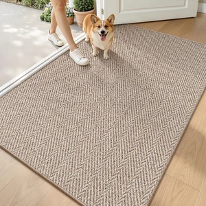 Ultra Thin Indoor Door Mat 48"x72", Entrance Doormat, Deep Beige | 0.14" Ultra Thin, Dirt-Trapping & Absorbent Quick-Dry Surface, Waterproof Non-Slip Rubber Backing, Elegant Herringbone Design Ultra Thin Indoor Door Mat 48"x72", Entrance Doormat, Deep Beige | 0.14" Ultra Thin, Dirt-Trapping & Absorbent Quick-Dry Surface, Waterproof Non-Slip Rubber Backing, Elegant Herringbone Design
