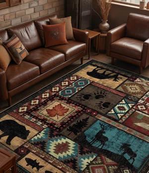 6x9 Rustic Cabin Area Rugs for Living Room Brown | Washable Soft Low Pile Print Lodge Bear Rug, Non Slip Southwestern Rug for Bedroom 6x9 Rustic Cabin Area Rugs for Living Room Brown | Washable Soft Low Pile Print Lodge Bear Rug, Non Slip Southwestern Rug for Bedroom