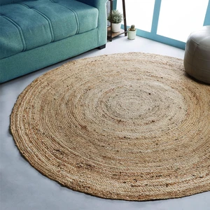 Jute Braided Woven Area Rug 6 Feet Round - Natural | Reversible Large Space Circle Rugs for Living Room, Easy Clean Indoor Decorative Floor Carpet Jute Braided Woven Area Rug 6 Feet Round - Natural | Reversible Large Space Circle Rugs for Living Room, Easy Clean Indoor Decorative Floor Carpet