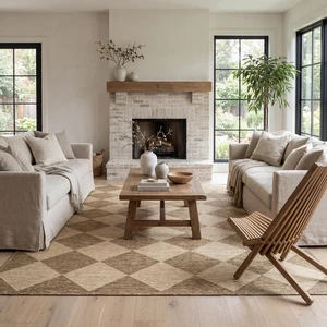 Sabina Brown Trellis Power Loomed Indoor/Outdoor Area Rug, 5' x 8' Sabina Brown Trellis Power Loomed Indoor/Outdoor Area Rug, 5' x 8'