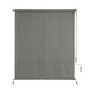 Outdoor Roller Shades, Cordless Patio Roller Up Blinds with Shade Cloth for Porch Gazebo Pergola Balcony Backyard, 2 Poles & 1 Fabric, Grey, 84" Wx96 H Outdoor Roller Shades, Cordless Patio Roller Up Blinds with Shade Cloth for Porch Gazebo Pergola Balcony Backyard, 2 Poles & 1 Fabric, Grey, 84" Wx96 H