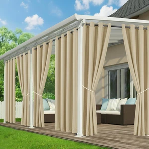 Outdoor Curtains for Patio Waterproof, 6 Drape Panels, Sun Shades | Privacy & Weatherproof, Outside Curtains for Porch, Gazebo, Pergola, Cabana, Balcony, Grommet Top, 54 x 120 Inch, Cream Outdoor Curtains for Patio Waterproof, 6 Drape Panels, Sun Shades | Privacy & Weatherproof, Outside Curtains for Porch, Gazebo, Pergola, Cabana, Balcony, Grommet Top, 54 x 120 Inch, Cream