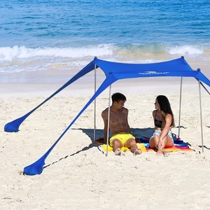 Beach Tent Sun Shelter, Beach Shade Canopy with UPF50+ Protection | Beach Canopy Tent Sun Shade, Cabana Includes Carry Bag, Sand Shovel, Ground Pegs, 4 Poles & Anchor Bags, 5ftX5ft Royal Blue Beach Tent Sun Shelter, Beach Shade Canopy with UPF50+ Protection | Beach Canopy Tent Sun Shade, Cabana Includes Carry Bag, Sand Shovel, Ground Pegs, 4 Poles & Anchor Bags, 5ftX5ft Royal Blue