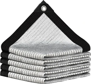 Aluminum Shade Cloth- Breathable Cooling 80% Shading Rate with Edge and Mesh Easy Hanging,Shade Cloth for Garden,Greenhouse,Balcony,Lawn Terrace,Chicken Coop and Dog Kennel,Reflective Tarp Aluminum Shade Cloth- Breathable Cooling 80% Shading Rate with Edge and Mesh Easy Hanging,Shade Cloth for Garden,Greenhouse,Balcony,Lawn Terrace,Chicken Coop and Dog Kennel,Reflective Tarp